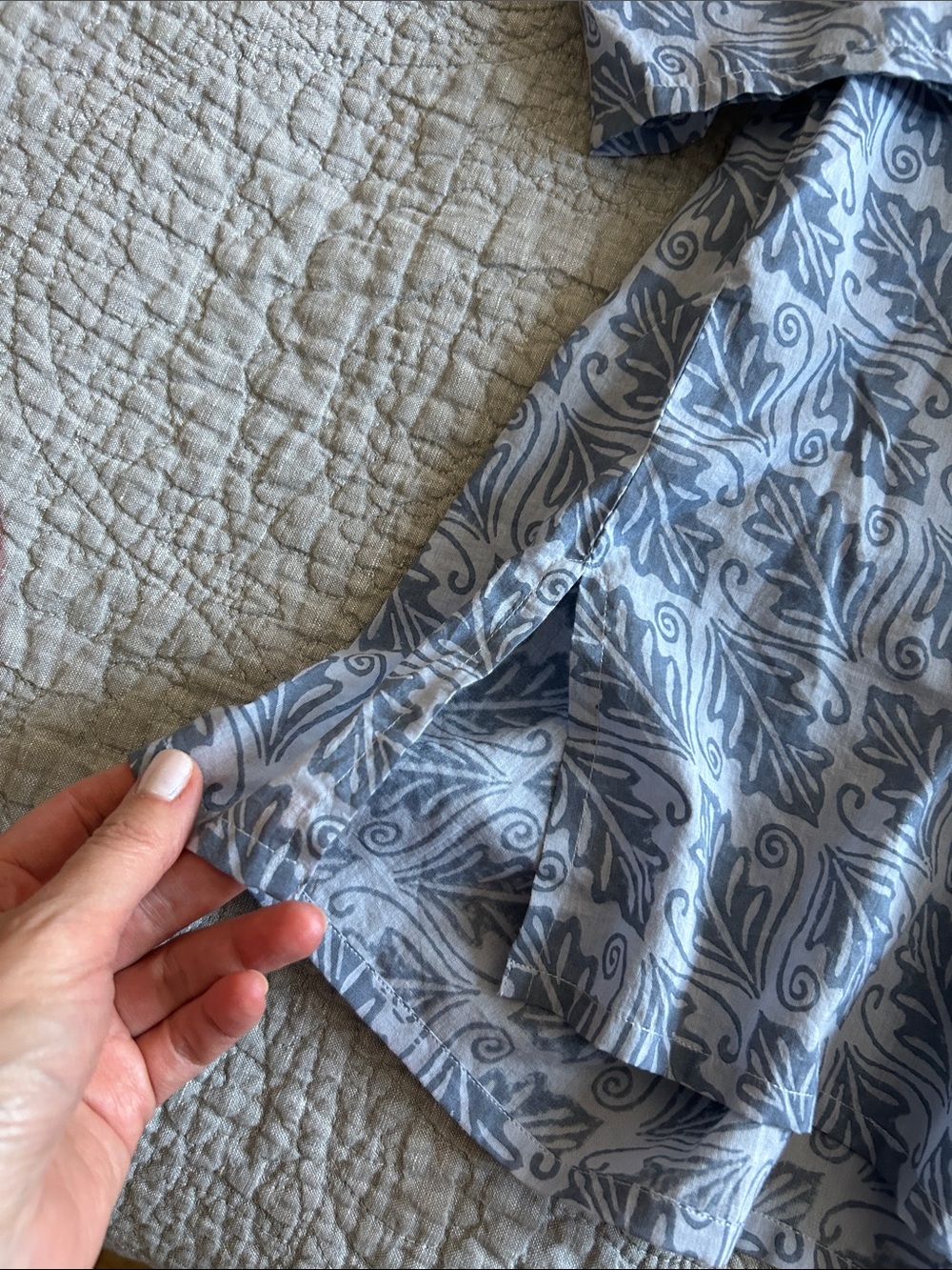 Sigrid Olsen Blue Paisley-Style Button Front Tunic - Picture 7 of 9